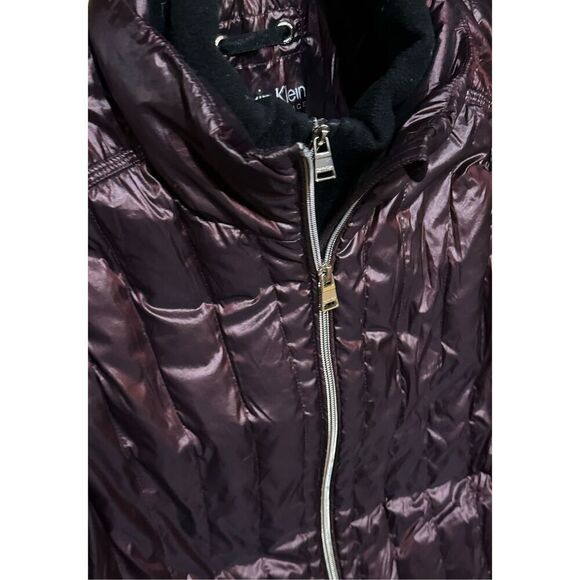 Women’s Metallic Plum Calvin Klein Performance Premium Down Filled Double Zipper - Picture 4 of 8